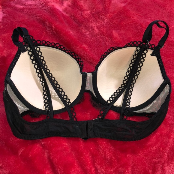 💋VS💋 Dream Angels Black Lined Demi-lace Underwire Bra Sz38C Newish (washed once) - Picture 6 of 10